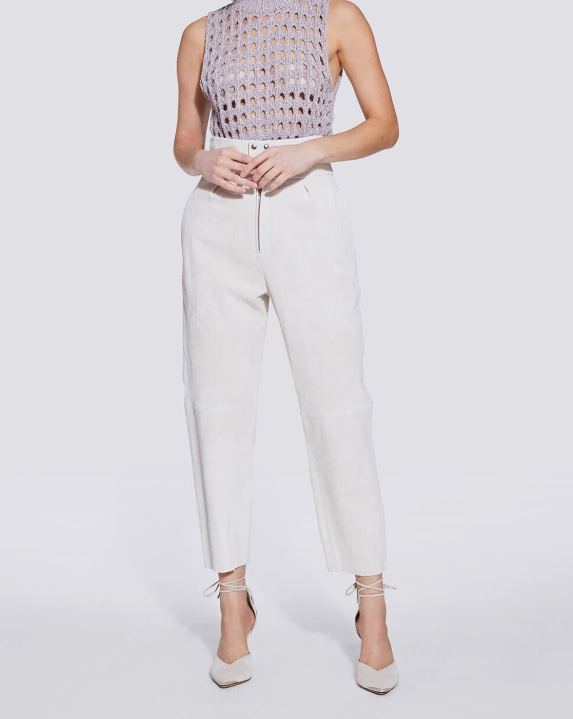 SCAPOLI HIGH WAIST SUEDE TROUSERS image number null